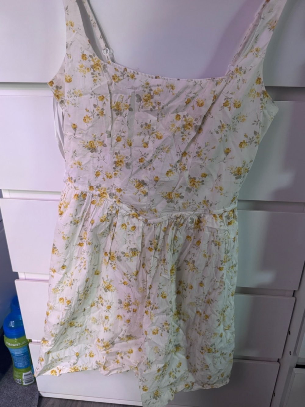 Trixxi White Sundress with Yellow Floral Print
